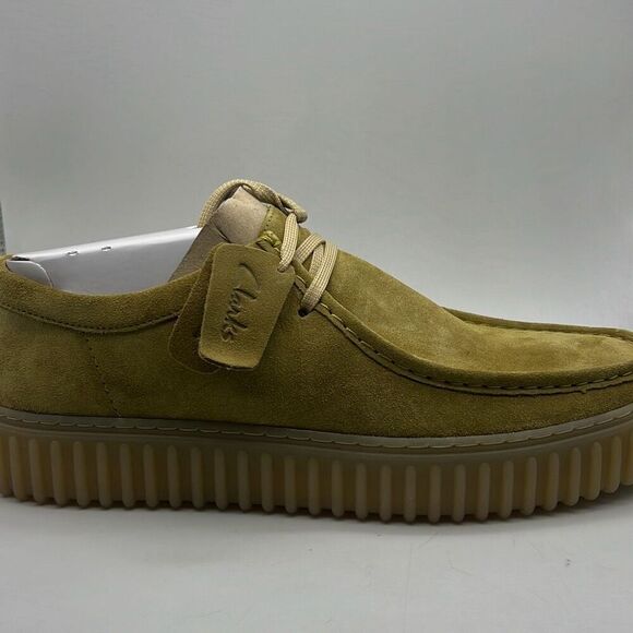 Clarks Torhill LO Light Olive Suede Men's Casual Lace Up Moccasins 76215 Men‎ 13 - Picture 4 of 11